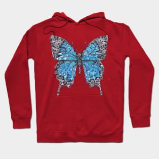 Blue Swallowtail Butterfly Mechanical Steampunk Design Hoodie